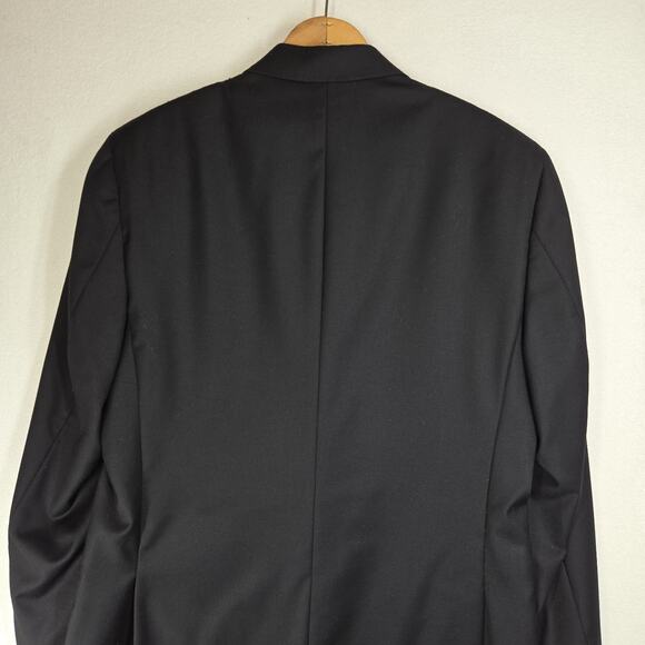 Jos A Bank Mens Blazer Sport Coat Jacket Wool Black 44L Business Workwear Job - Picture 12 of 15